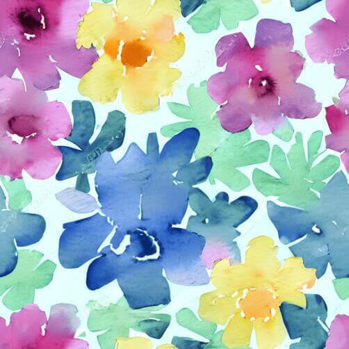 Watercolor Floral Seamless Pattern in Blue, Pink, and Yellow Watercolor Floral Seamless Pattern in Blue, Pink, and Yellow thumbnail