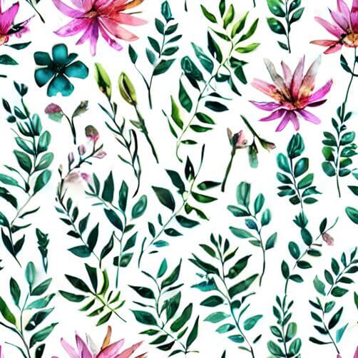 Watercolor Plants and Flowers Seamless Pattern Watercolor Plants and Flowers Seamless Pattern thumbnail
