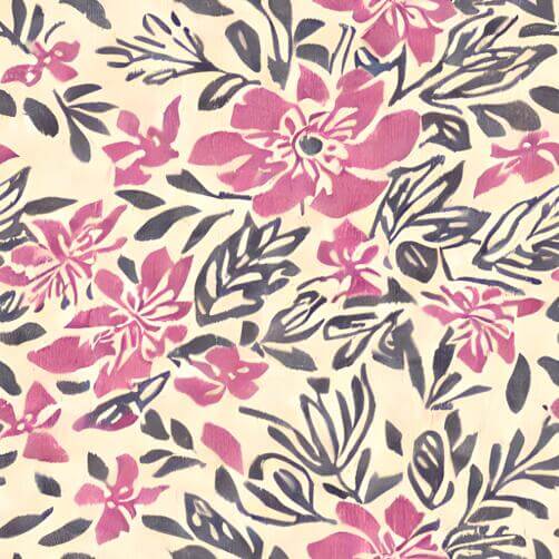 Pink Floral Pattern with Black and White Flowers on Beige Background Pink Floral Pattern with Black and White Flowers on Beige Background thumbnail