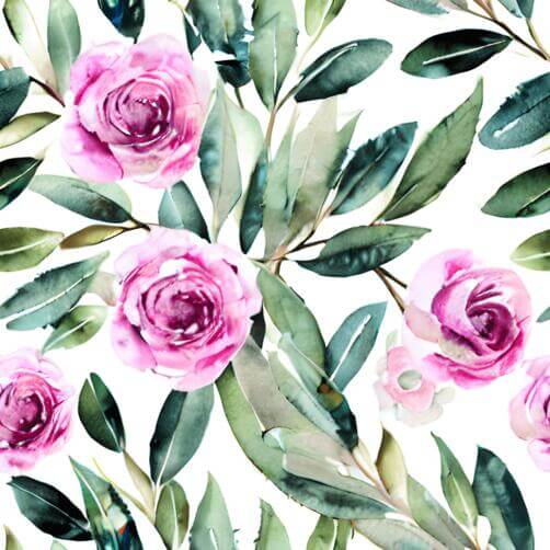Download Seamless Floral Pattern with Pink, Blue, and Green Roses and ...