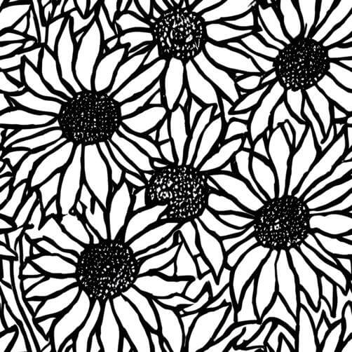 Black and White Sunflower Pattern for Crafts and Coloring Pages Black and White Sunflower Pattern for Crafts and Coloring Pages thumbnail
