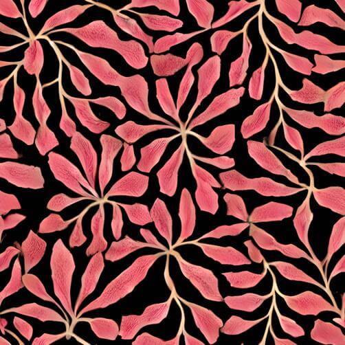 Seamless Pink Leaves Pattern on Black Background Seamless Pink Leaves Pattern on Black Background thumbnail