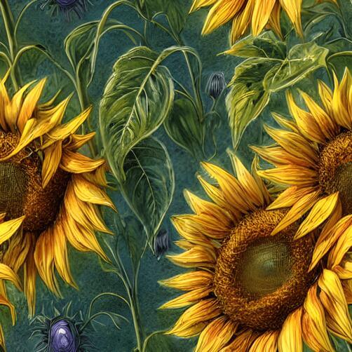 Painting of Sunflowers in Different Shades Painting of Sunflowers in Different Shades thumbnail