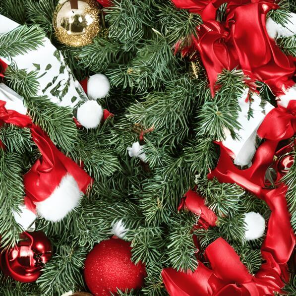 Download Festive Christmas Tree with Red and Gold Ornaments Patterns ...