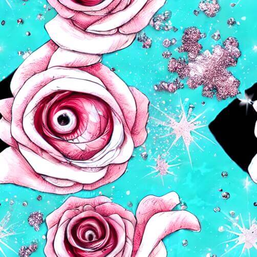 Seamless Valentine's Day Pattern with Pink Roses and Snowflakes Seamless Valentine's Day Pattern with Pink Roses and Snowflakes thumbnail