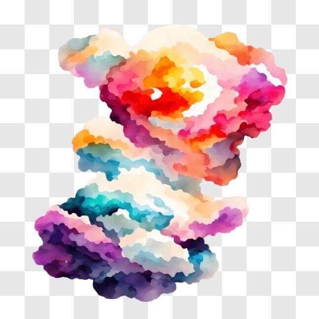 Download Colorful Cloud Shaped like an Airplane PNG Online - Creative ...