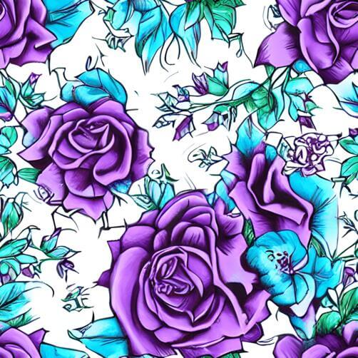 Purple and Blue Rose Pattern on White Background Purple and Blue Rose Pattern on White Background thumbnail