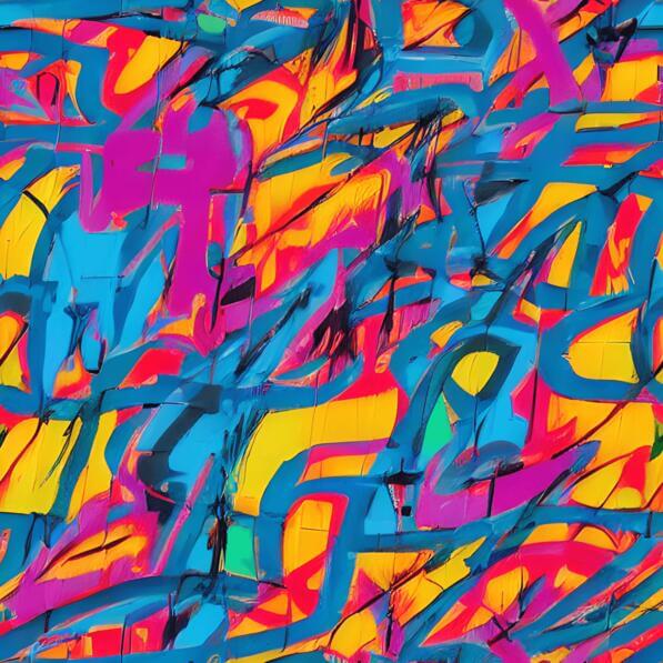 Download Colorful Abstract Painting with Letters and Numbers Patterns ...