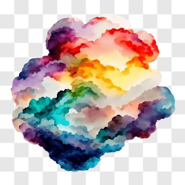 Download Colorful Cloud Abstract Image PNG Online - Creative Fabrica