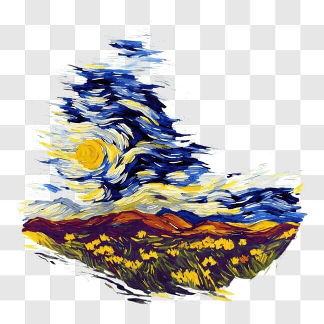 Download The Starry Night Painting by Vincent van Gogh PNGs Online ...
