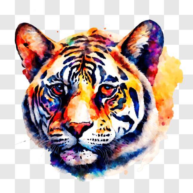Download Vibrant Animal Head Watercolor Painting PNG Online - Creative ...