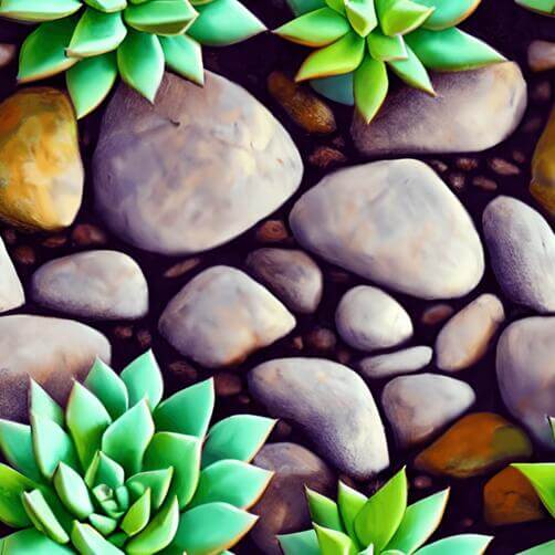 Seamless Pattern of Rocks and Succulents Seamless Pattern of Rocks and Succulents thumbnail