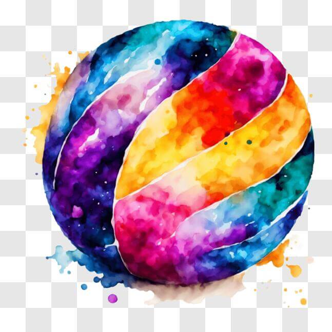 Download Colorful Ball with Watercolor Splashes PNG Online - Creative ...