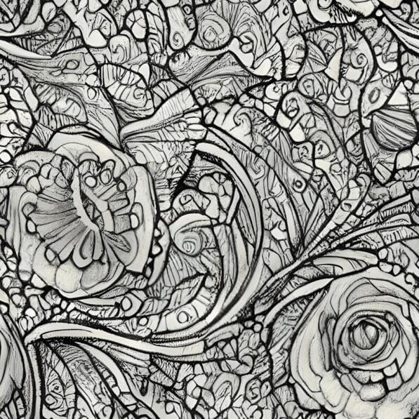 Download Black and White Seamless Pattern with Roses and Vines Patterns ...