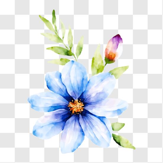 Download Beautiful Blue Flower for Home or Office Decor PNG Online -  Creative Fabrica