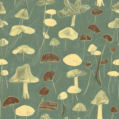 Seamless Mushroom Pattern in Shades of Brown, Beige, and Yellow Seamless Mushroom Pattern in Shades of Brown, Beige, and Yellow thumbnail