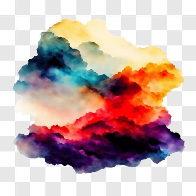 Download Colorful Cloud Painting for Home or Office Decor PNG Online ...