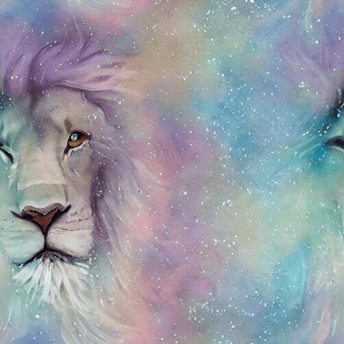Two Lions in a Colorful Galaxy Wall Art Two Lions in a Colorful Galaxy Wall Art thumbnail
