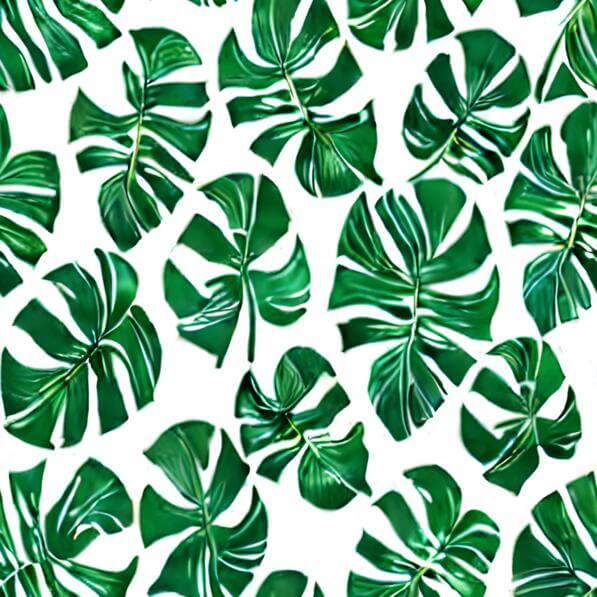 Seamless Pattern of Green Palm Leaves on White Background Seamless Pattern of Green Palm Leaves on White Background thumbnail