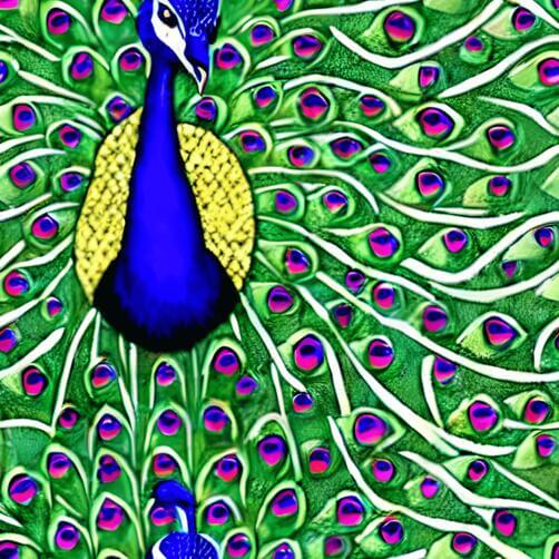 Colorful Peacock Painting in Art Installation Colorful Peacock Painting in Art Installation thumbnail