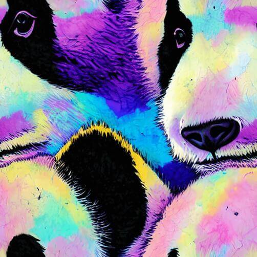 Colorful Painting of Three Panda Bears Colorful Painting of Three Panda Bears thumbnail