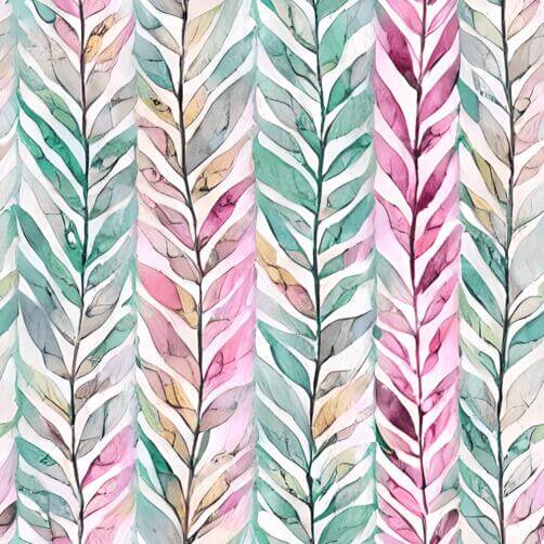 Watercolor Leaf Pattern in Pink, Green, and Blue Watercolor Leaf Pattern in Pink, Green, and Blue thumbnail