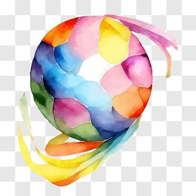 Download Colorful Ball Wrapped in Ribbons PNG Online - Creative Fabrica