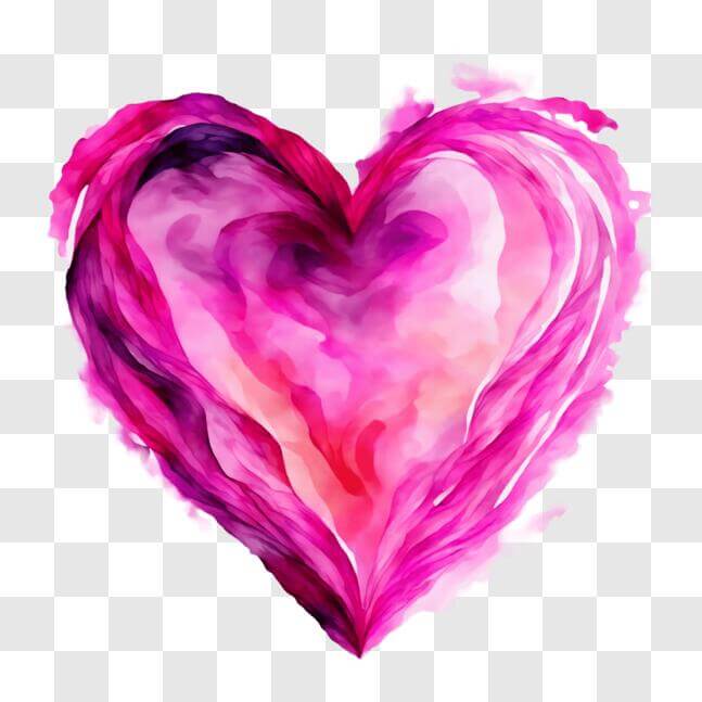 Download Pink Watercolor Heart for Valentine's Day PNGs Online ...