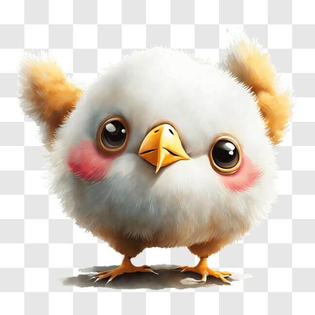 Download Cute Chicken with Large Eyes and Big Ears PNG Online ...