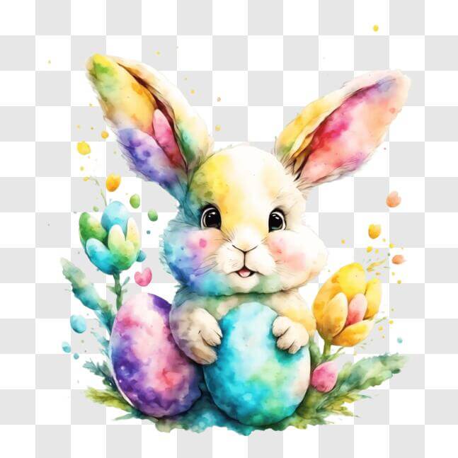 Download Watercolor Bunny Easter Decoration PNG Online - Creative Fabrica