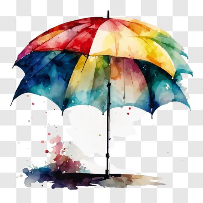 Download Colorful Umbrella Watercolor Painting PNG Online - Creative ...