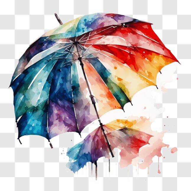 Download Vibrant Painted Umbrellas Artwork PNG Online - Creative Fabrica