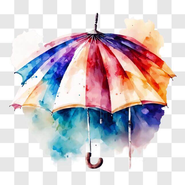 Download Colorful Umbrella Watercolor Painting PNG Online - Creative ...