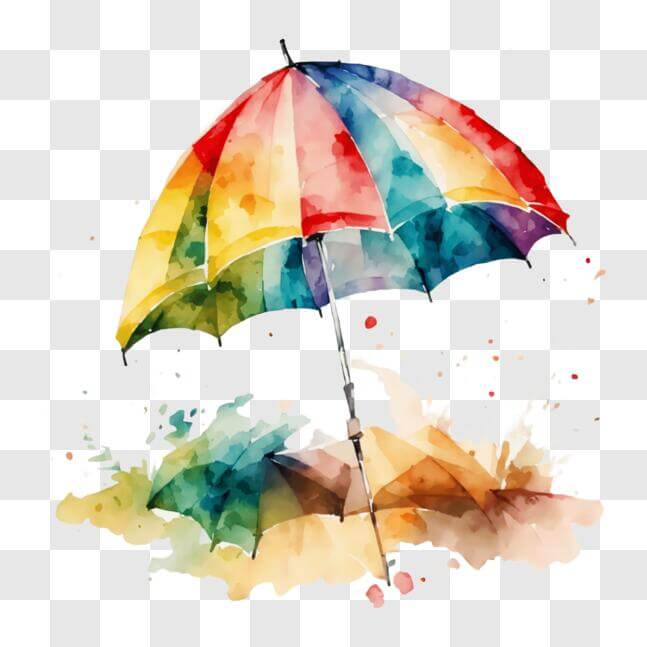 Download Colorful Umbrella with Paint Splashes PNG Online - Creative ...