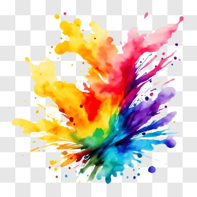 Download Colorful Paint Splash on Canvas PNG Online Creative Fabrica