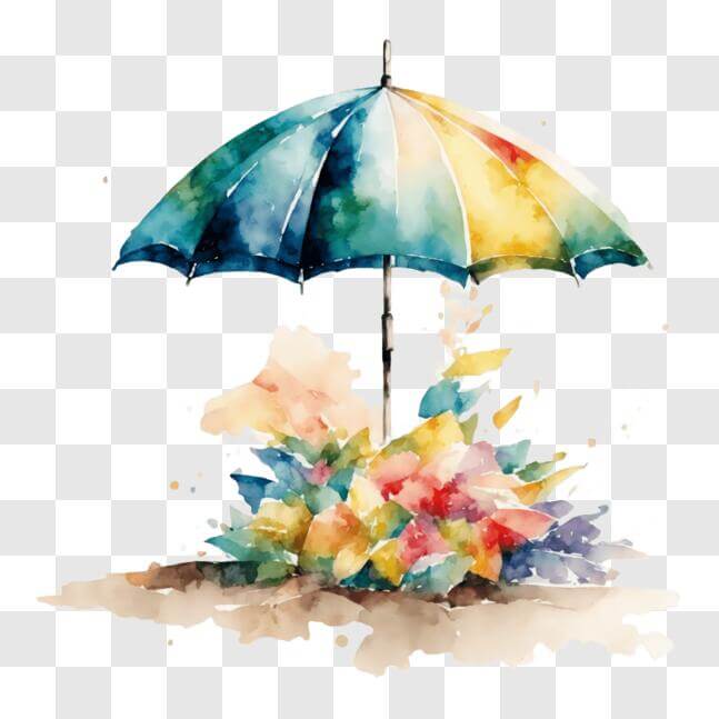 Download Abstract Art: Colorful Umbrella with Paint Splashes PNG Online ...