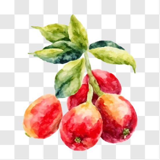 Scarica Pittura ad Acquerello di Frutti Rossi PNG Online - Creative Fabrica