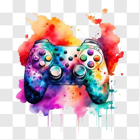 Download Abstract Painting of Video Game Controller PNGs Online ...