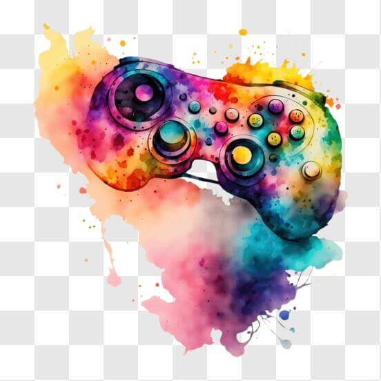 Download Colorful Video Game Controller for Gaming and Entertainment ...