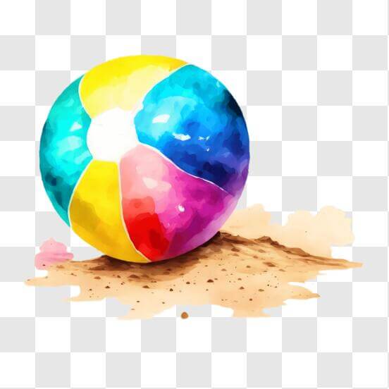 Illustration vectorielle simple de ballon de plage coloré · Creative Fabrica