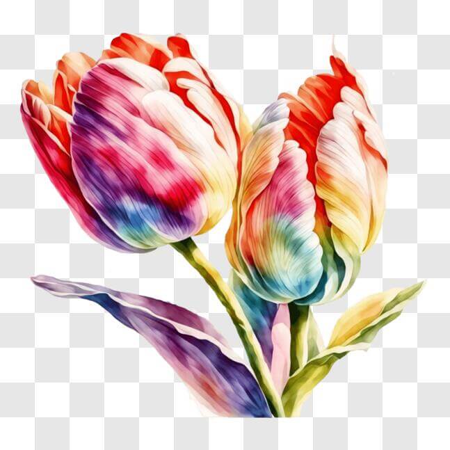 Download Colorful Tulips for Home and Office Decor PNG Online ...