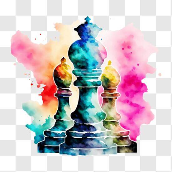 O rei das peças de xadrez em estilo colorido