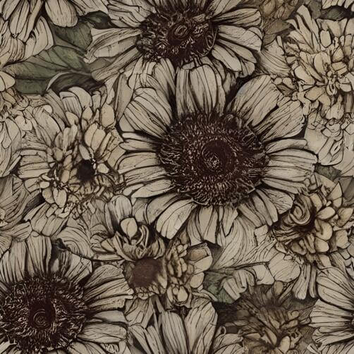 Seamless Floral Pattern in Brown, Black, and White Seamless Floral Pattern in Brown, Black, and White thumbnail