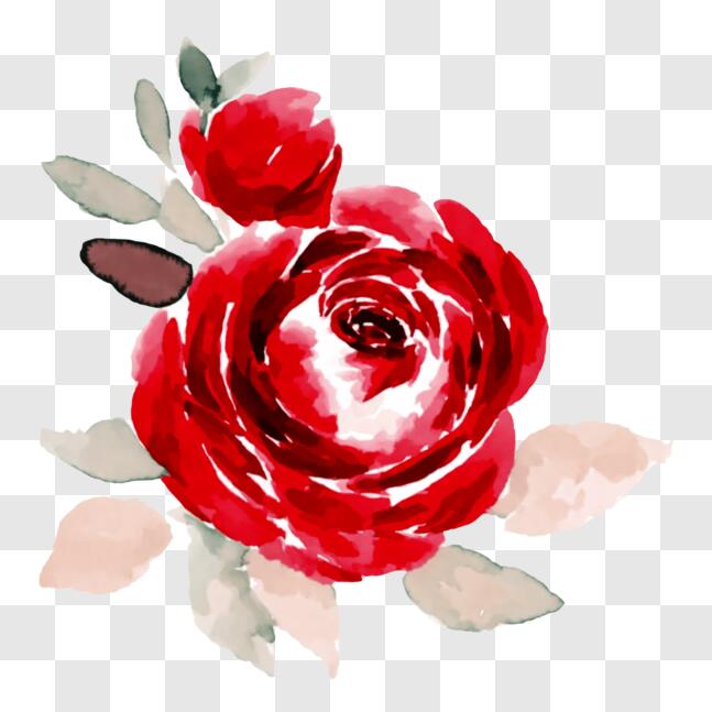 Download Watercolor Red Rose Painting for Wedding Decor or Stationary ...