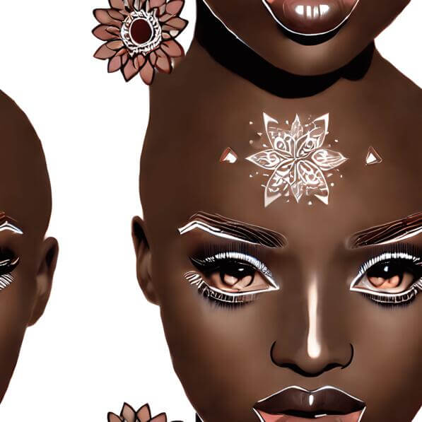 Download Black Woman with Multiple Makeup Looks Patterns Online ...