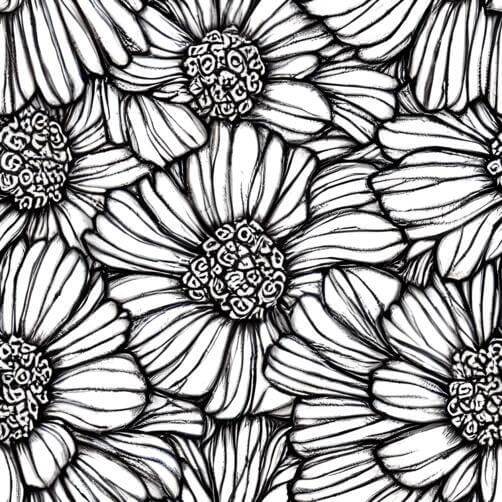 Black and White Daisy Flower Pattern - Seamless Vector Illustration Black and White Daisy Flower Pattern - Seamless Vector Illustration thumbnail