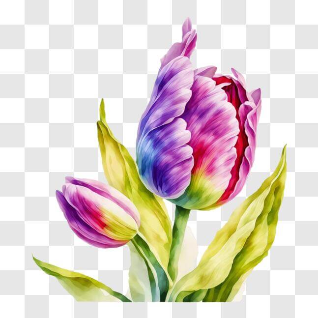 Download Vibrant Tulips Blooming in Spring PNG Online - Creative Fabrica