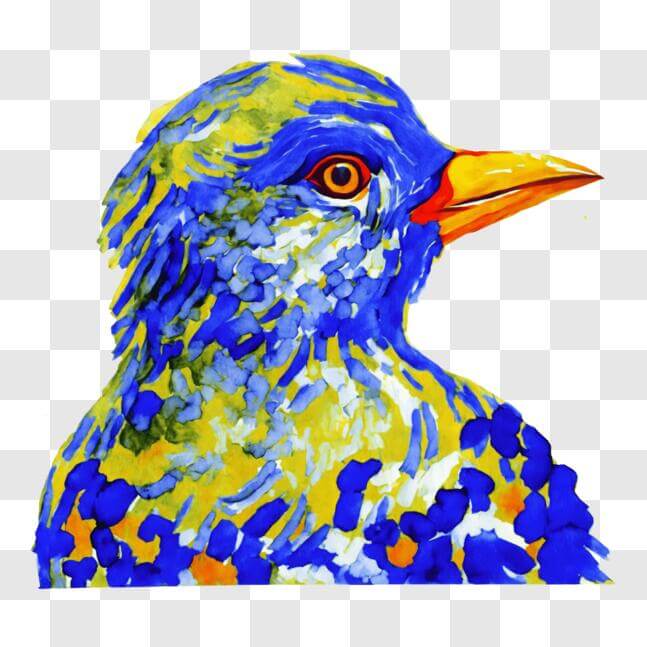Download Colorful Bird with Abstract Head Painting PNG Online ...