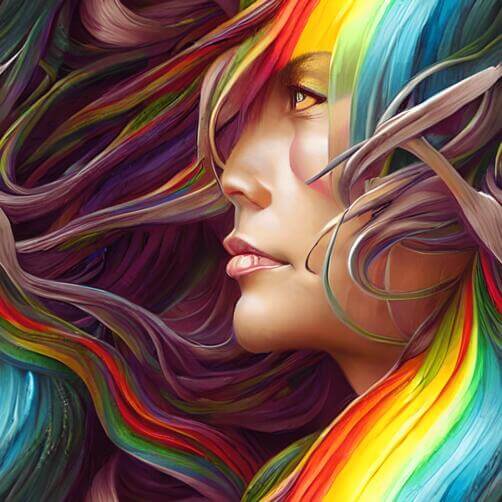 Woman with Colorful Hair and Scissors Woman with Colorful Hair and Scissors thumbnail