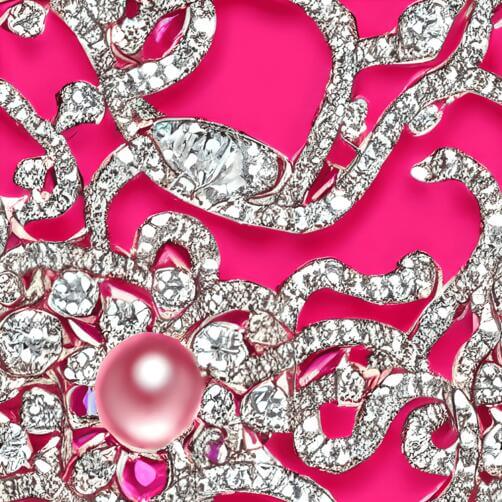 Pink Background with Diamonds and Pearls at Museum of Modern Art in New York City Pink Background with Diamonds and Pearls at Museum of Modern Art in New York City thumbnail